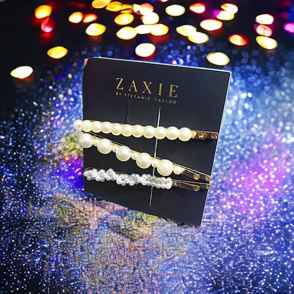 ZAXIE by Stefanie Taylor Pearl Hair Clips Brand New With Tags
